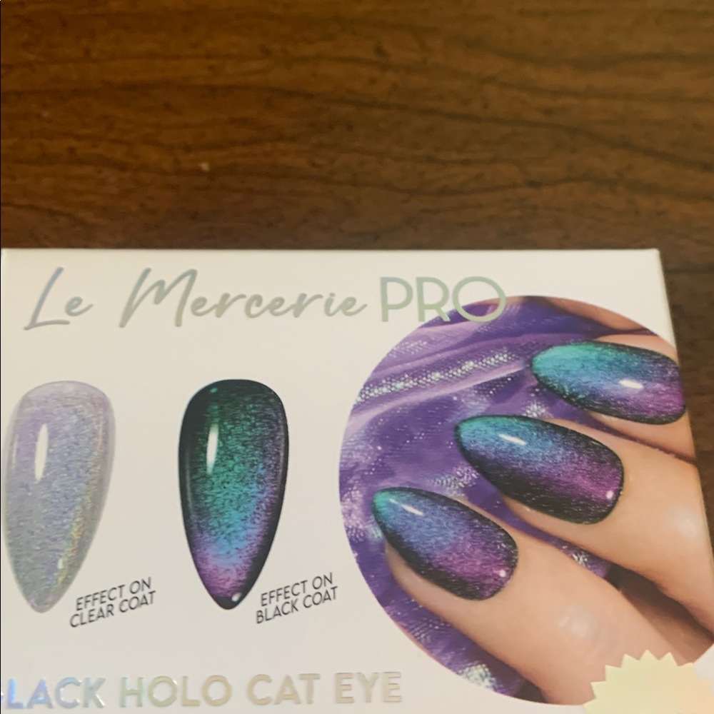 NWOT Le Mercerie PRO Black Holo Cat Eye Magnetic Gel Colors - Picture 4 of 6